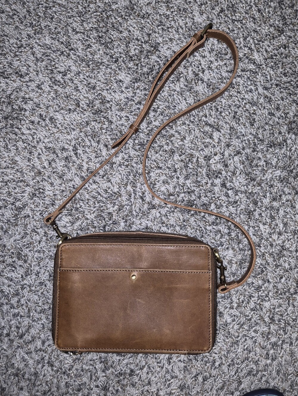 Elevate Nomad Brown Leather Crossbody Bag